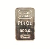 CREDIT SUISSE 1 TROY OZ OF PLATINUM INGOT 999% purity