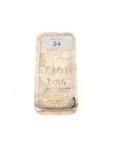 ENGELHARD, LONDON, SILVER 1 KILO INGOT, 999 purity