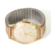 GENT'S CERTINA GOLD PLATED WRISTWATCH, mechanical movement, the circular silvered dial with