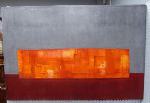 JOHN P KEARNEY (TWENTIETH/TWENTY FIRST CENTURY) ACRYLIC ON BOX CANVAS ‘Orange Entity’ Signed, titled