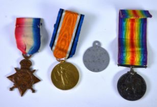 THREE WORLD WAR I SERVICE MEDALS AWARDED TO 17252 PTE L.M. MORBY, comprising a 1914 Star (R.M