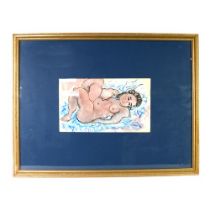 STYLE OF RAOUL DUFY WATERCOLOUR Reclining female nude Bearing signature 7” x 12” (17.8cm x 30.5cm)