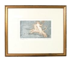 ANNE ASPINAL ARTIST SIGNED LIMITED EDITION ETCHING IN COLOURS ‘Dionysus’ (6/30) 4” x 6 ¾” (10.2cm
