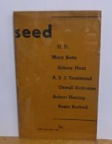 Herbert Jones & Oswell Blakeston - Seed, pub E Lahr, January 1933. Issue no 1 of this IMAGIST poetry
