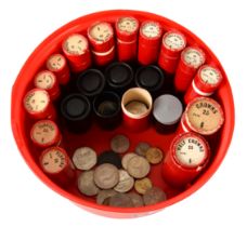 QUANTITY OF IMPERIAL AND DECIMAL COINAGE including cardboard tubes of 10p, 5p, crowns; twenty
