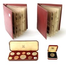 PROOF COINS: 1953 proof Coronation coin set, with denominations from farthing to crown; two