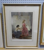 SIR WILLIAM RUSSELL FLINT ARTIST SIGNED COLOUR PRINT Two Models 14 ½” x 11” (36.8cm x 28cm)