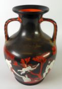 SAMUEL ALCOCK & CO CHINA COPY OF THE 'PORTLAND VASE' , the two handled ovular vase painted autour in