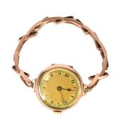 LADY'S SWISS 9ct GOLD WRISTWATCH with mechanical movement, circular arabic dial and 9ct GOLD