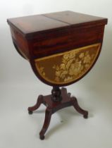LATE REGENCY/WILLIAM IV PERIOD MAHOGANY GAMES COMPENDIUM/WORK TABLE, with turned and reeded column