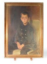 BRITISH SCHOOL AFTER JOHN SINGER SARGENT OIL PAINTING ON CANVAS Seated three quarter length portrait