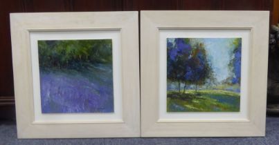 E KIRKPARTRICK (TWENTIETH/TWENTY FIRST CENTURY) PAIR OF OILS ON BOARD Landscapes Signed 11 ¾” x