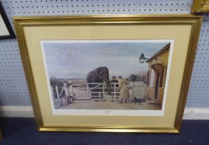 AFTER HEYWOOD HARDY LIMITED EDITION REPRODUCTION COLOUR PRINT ‘The Disputed Toll’ (3/850) 16 ¼” x 26