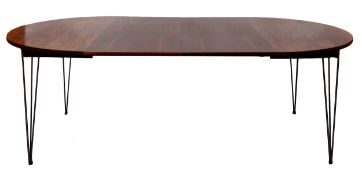 HANS BRATTRUD, HOVE MOBLER, NORWAY 'SCANDIA' model rosewood veneered circular dining table extending