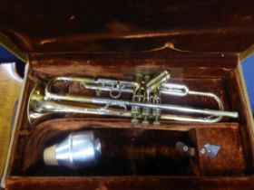 SELMER TRUMPET WITH MUTE and other accessories, in case