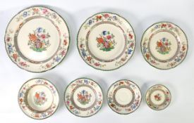 COMPREHENSIVE COPELAND SPODE POTTERY 'CHINESE ROSE' PATTERN DINNER, TEA and COFFEE SERVICE of