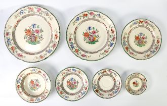 COMPREHENSIVE COPELAND SPODE POTTERY 'CHINESE ROSE' PATTERN DINNER, TEA and COFFEE SERVICE of