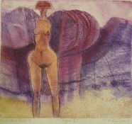 FONS VERSTREKEN (1929-2011) ETCHING INDIVIDUALLY PRINTED IN COLOUR 'Figure IV' Signed, titled and
