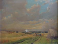 ERIC GODDARD (1909-1993) OIL ON CANVAS Harvesting scene Signed and dated (19)41 14 ½” x 18 ¾” (36.