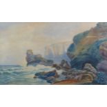 ALICE WESTLAKE (1842-1923) WATERCOLOUR ‘Watergate Bay, Newquay’ Signed, titled and dated 1904