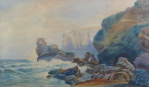 ALICE WESTLAKE (1842-1923) WATERCOLOUR ‘Watergate Bay, Newquay’ Signed, titled and dated 1904
