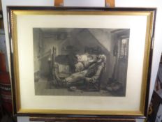 AFTER THOMAS FAED, BY F STACPOOLE ENGRAVING ‘Worn Out’ 19” x 25 ½” (48.2cm x 64.7cm) COLOUR