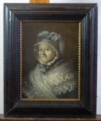 UNATTRIBUTED (NINETEENTH CENTURY) OIL ON RELINED CANVAS Bust length portrait of an elderly lady with