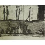 THEO HUMBLET (1919-2006) ETCHING 'Voorbijgangers' Signed, titled and numbered 35/50 in pencil 6 ½" x