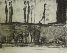 THEO HUMBLET (1919-2006) ETCHING 'Voorbijgangers' Signed, titled and numbered 35/50 in pencil 6 ½" x