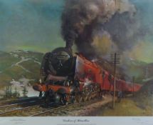 TERENCE CUNEO ARTIST SIGNED COLOUR PRINT 'Duchess of Hamilton' Autographed by Robert A Riddles C B