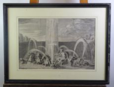 NINETEENTH CENTURY ENGRAVING The Apollo Fountain, Versailles 15” x 22 ¾” (38.1cm x 57.8cm), with