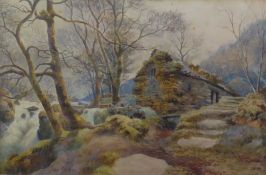 JOHN BARTON (LATE NINETEENTH/ TWENTIETH CENTURY) WATERCOLOUR ‘The Old Water Mill’ Signed, titled