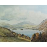 MARY COBLEY (Devon) WATERCOLOUR DRAWING Derwentwater towards Skiddaw Signed and dated (19)'80