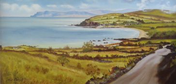 JOHN O'NEILL R U A A (b.1966) OIL PAINTING ON CANVAS 'Cushendun Bay, North Antrim Coast' Signed