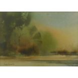 JOHN LEWIS (TWENTIETH CENTURY) WATERCOLOUR ‘Reflections at Coate’ Signed, titled to label verso 5 ½”