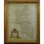 ROBERT MORDEN ANTIQUE HAND COLOURED MAP OF BUCKINGHAMSHIRE 16 ¼” X 13 ½” (41.9cm x 34.3cm)