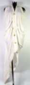 VIVIENNE WESTWOOD GOLD LABEL: Long white rayon button down dress, size S/M