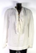 VIVIENNE WESTWOOD GOLD LABEL: White linen frock shirt with lace cuffs and collar, size 10