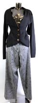 VIVIENNE WESTWOOD GOLD LABEL: Black wool and mohair blend three button jacket with a pair of grey '