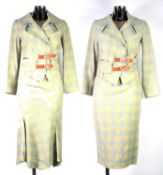 VIVIENNE WESTWOOD RED LABEL: mint green and yellow tartan skirt suit, the jacket with integral