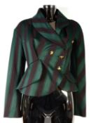 VIVIENNE WESTWOOD GOLD LABEL: LEAROYD worsted wool green and black cropped double-breasted jacket,