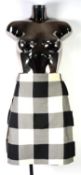 VIVIENNE WESTWOOD GOLD LABEL: Black white and grey plaid woolen kilt skirt, with panel front and