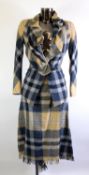 VIVIENNE WESTWOOD RED LABEL: Purple lambs wool skirt suite, the jacket with loose roll collar,