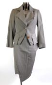 VIVIENNE WESTWOOD RED LABEL: Grey pin-striped pencil skirt suit, size 40