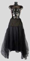 VIVIENNE WESTWOOD GOLD LABEL: Black cotton lined nylon mesh crinoline skirt, size S
