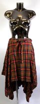 VIVIENNE WESTWOOD ANGLOMANIA: Two virgin wool tartan skirts, one in red and cream tartan with yellow