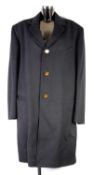 VIVIENNE WESTWOOD STONEHENGE LABEL: Charcoal grey wool blend gentleman's greatcoat from the MAN