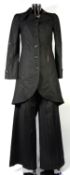 OTHER LABELS: St Martins black cotton fish-tail trench coat, with photographic lining, size S;