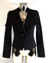 VIVIENNE WESTWOOD ANGLOMANIA: Black polyester and wool blend one button single breasted jacket, size