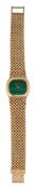 A lady's malachite 9ct yellow gold wristwatch